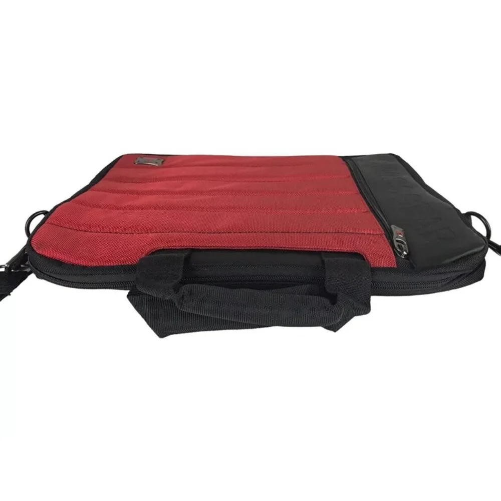 Swiss Gear Unisex‎ Red Black Canvas Outer Pockets Detachable Strap Laptop Bag